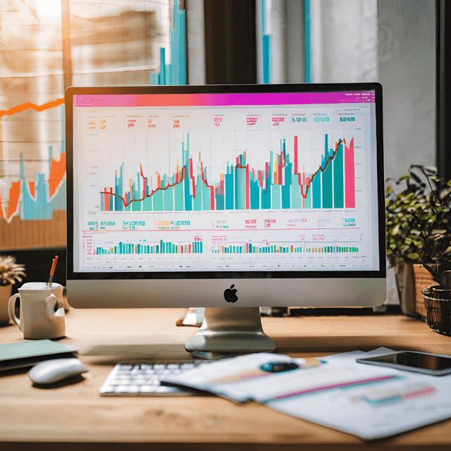 Picture of financial trends on a computer.